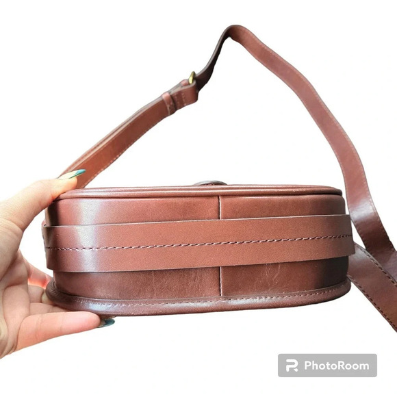 J.Crew Brown Classic Leather Saddle Crossbody Bag - Picture 6 of 10